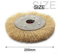 Crimped Copper Wire Brush Polishing Wheel for Grinder Application, Soft Flat Wire for Smooth Finishing and Rust Removal 100 to 250mm Diameter Options (200mmx25mm)