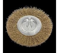 Crimped Flat Wire Brush Ø100mm Ø6mm Shaft