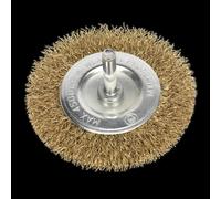Crimped Flat Wire Brush Ø75mm Ø6mm Shaft