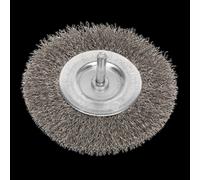 Sealey Flat Wire Brush Stainless Steel 100MM with 6MM Shaft