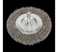 Sealey SFBS75 Flat Wire Brush Stainless Steel 75Mm With 6Mm Shaft