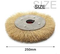 Crimped Pure Copper Wire Brush Polishing Wheel for Grinder Use, Soft Flat Wire for Metal Treatment and Rust Cleaning Available in Multiple Sizes (250mmx25mm )