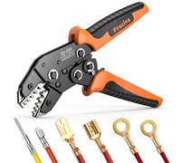Crimping Pliers for Dupont Circlip, Preciva Wire Terminal Crimp Tool for ATX/EPS/PCIE/SATA Power Supply Pins, 0.08-1.5mm²/AWG28-16 Ratchet Crimper for Electrical Jobs