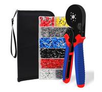 Crimping Pliers Kit Ferrule Sleeves Tubular Terminal Hand Tools 6-4A/10-6A/16-6(0.08-16mm²) Wire Crimper Household Electrical Precise Crimping(LSC10 16-6 Set)