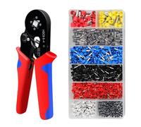 Crimping Pliers Kit Ferrule Sleeves Tubular Terminal Hand Tools 6-4A/10-6A/16-6(0.08-16mm²) Wire Crimper Household Electrical Precise Crimping(6-4A and 1200pcs)