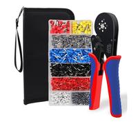 Crimping Pliers Kit Ferrule Sleeves Tubular Terminal Hand Tools 6-4A/10-6A/16-6(0.08-16mm²) Wire Crimper Household Electrical Precise Crimping(HSC12 16-6 Set)