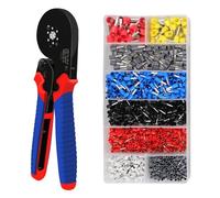 Crimping Pliers Kit Ferrule Sleeves Tubular Terminal Hand Tools 6-4A/10-6A/16-6(0.08-16mm²) Wire Crimper Household Electrical Precise Crimping(LSC10 16-6 1200pcs)