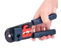Crimping Pliers, Professional HT208M Steel Construction 190mm Length Network Electrical Crimping Tool Ratcheting Wire Terminal Crimper with Ergonomic Handle for Ethernet Cable