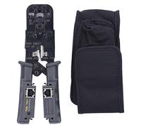 Crimping Pliers Ratchet Wire Stripper Cable Cutter Connector Tool for RJ45 Networking, A3 Steel + Soft Rubber Material