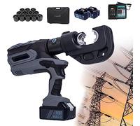 Crimping Pliers Set, Rechargeable Hydraulic Wire Crimper 16-400mm² Battery Powered Terminal Crimping Tool for Copper and Aluminum