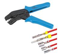 Crimping Tool Wire Terminal Crimper Ratcheting Wire Crimper for 3.96 4.8 5.08 6.3mm Spade Connectors, Sturdy Steel Ratchet Terminal Crimper for Open Barrel Terminals