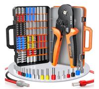 Crimping Tool with 1260pcs Crimp Connectors (260 Dual & 1000 Single Tube) for 0.25-10mm² Ferrules, Preciva Self-Adjusting Ratchet Crimper, Ergonomic Wire Crimping Tool Set, Lightweight, with Suitcase