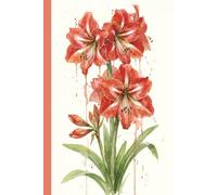Crimson Amaryllis Bloom Composition Notebook: 6 x 9, 120 Pages, College Ruled, Bold Journal for Women with a Vivid Red and Green Watercolor Floral Design for Everyday Writing and Journaling