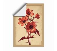 Crimson Botanica Botanical Unframed Wall Art Print A2 (59.4×42cm), Wall Decor for Living Room, Bedroom, Office & Home, Art Gift