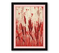 Crimson Cascade Abstract Framed Wall Art Print A4 (29.7×21cm) Black, Wall Decor for Living Room, Bedroom, Office & Home, Ready to Hang, Art Gift