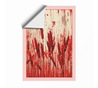Crimson Cascade Abstract Unframed Wall Art Print A1 (84.1×59.4cm), Wall Decor for Living Room, Bedroom, Office & Home, Art Gift