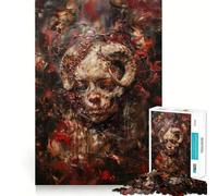 Crimson Chaos 1000 Pieces Puzzles for Teenagers Serene Game Smooth Joint Pattern Build (38x26cm)