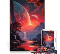 Crimson Convergence 1000-piece Puzzle for Adults Cognitive Train Tight Connection Pattern Build Wall Art (50x75cm)