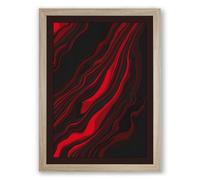 Crimson Drift Abstract Framed Wall Art Print A1 (84.1×59.4cm) Oak, Wall Decor for Living Room, Bedroom, Office & Home, Ready to Hang, Art Gift