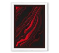 Crimson Drift Abstract Framed Wall Art Print A1 (84.1×59.4cm) White, Wall Decor for Living Room, Bedroom, Office & Home, Ready to Hang, Art Gift