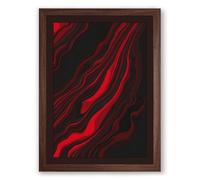 Crimson Drift Abstract Framed Wall Art Print A4 (29.7×21cm) Walnut, Wall Decor for Living Room, Bedroom, Office & Home, Ready to Hang, Art Gift