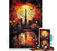 Crimson Dusk︰ Tokyo at Sunset 1000 Piece Jigsaw Puzzles for Adults Unwind Game Snug Cut Playful Challenge Wall Accent (38x26cm)