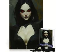 Crimson Eyed Gothic Queen Jigsaw Puzzles 1000 Pieces for Adults Decompress Game Tight Joint Home Enjoyable (38x52cm)
