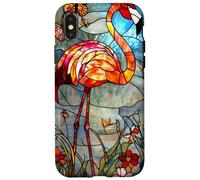 Crimson Flamingo with Morning Glow and Flora Case for iPhone X/XS