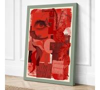 Crimson Fragments Eclectic Canvas Wall Art Print 30x20 Inch (76 x 51 cm)