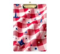 Crimson Gingham Washington Monument Driver Pattern Storage Box Acrylic Cute for Teacher Supplies Basic Size 9 x 12
