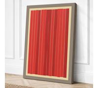 Crimson Lines Minimalist Canvas Wall Art Print 24x16 Inch