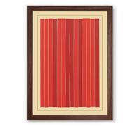 Crimson Lines Minimalist Framed Wall Art Print A2 (59.4×42cm) Walnut, Wall Decor for Living Room, Bedroom, Office & Home, Ready to Hang, Art Gift
