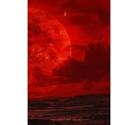 Crimson Moon Chronicles: A Premium Hardcover Gothic Journal | 120 Pages of Unlined Paper for Writing, Dreams, and Creative Expression | Atmospheric Blood Moon Desert Landscape Aesthetic