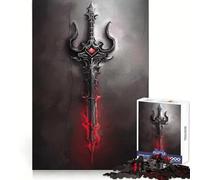 Crimson Ornate Sword Jigsaw Puzzles for Adults 1000 Piece Mindful Game Clean Cut Happy Challenge Birthday Present (38x52cm)