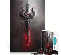 Crimson Ornate Sword Jigsaw Puzzles for Adults 1000 Piece Mindful Game Clean Cut Happy Challenge Birthday Present (38x52cm)