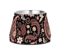 Crimson Paisley Flower Boho Black Bowls for Dogs with Stand Stainless Steel Pets Bowl Stand for Loving Pet Whisker Relief plato para perros