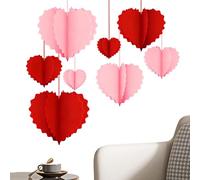 Crimson Pulse - Decorative Love Shape Holiday Pendant, Heart Ceiling Ornaments Performance System, Professional Indoor Outdoor Windowsills, Yard Family Gatherings, Industrial Grade Satin