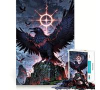 Crimson Raven of The Apocalypse 1000 Pieces Puzzles for Teenagers Serene Game Smooth Joint Pattern Build (50x75cm)