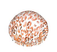 Crimson Red Leopard Reusable Elastic Bath Waterproof Shower Cap For Womens, Caps For Girls Spa Home Use,Hotel And Hair Salon