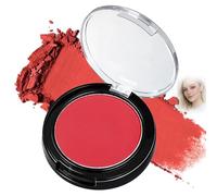 Crimson Red Matte Single Eyeshadow - Eye-Catching Pressed Powder for Special Evening Makeup Looks, Versatile Cosmetics Application & Bold Eyeshadow Creations in Compact with Mirror