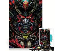 Crimson Samurai Oni Mask 1000 Pieces Jigsaw Puzzles for Adults Focus Train Fade Resist Home Enjoyable Santa Present (38x26cm)
