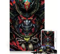 Crimson Samurai Oni Mask Jigsaws for Adults1000 Pieces Tension Relief Vivid Print Playful Challenge Perfect Decor (38x52cm)