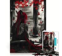 Crimson Samurai Solitude Puzzles for Teenagers 1000 Piece Recall Power Bright Detail Family Activity Room Accent (50x75cm)