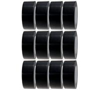 Crimson Starfish Black Duct Tape | 12 Rolls 48mm x 45m | Heavy Duty Water Resistant Repair Tape | Strong Adhesive Cloth Tape for Repairs, Maintenance, Reinforcement, Patching & Indoor/Outdoor Use