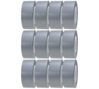 Crimson Starfish Silver Duct Tape | 12 Rolls of 48mm x 45m Gaffer Tape | Water Resistant Duct Tape | Adhesive Tape Multi-Use for Indoor/Outdoor | Strong Adhesive Tape