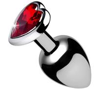 Crimson Tied Scarlet Heart Shaped Jewel Anal Plug