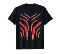 Crimson Veins Abstract Tech Energy Flow Pattern T-Shirt