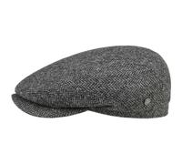 Crimson Wool Herringbone Flat Cap by Lierys