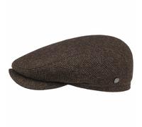 Crimson Wool Herringbone Flat Cap by Lierys