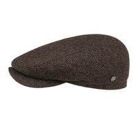 Crimson Wool Herringbone Flat Cap by Lierys